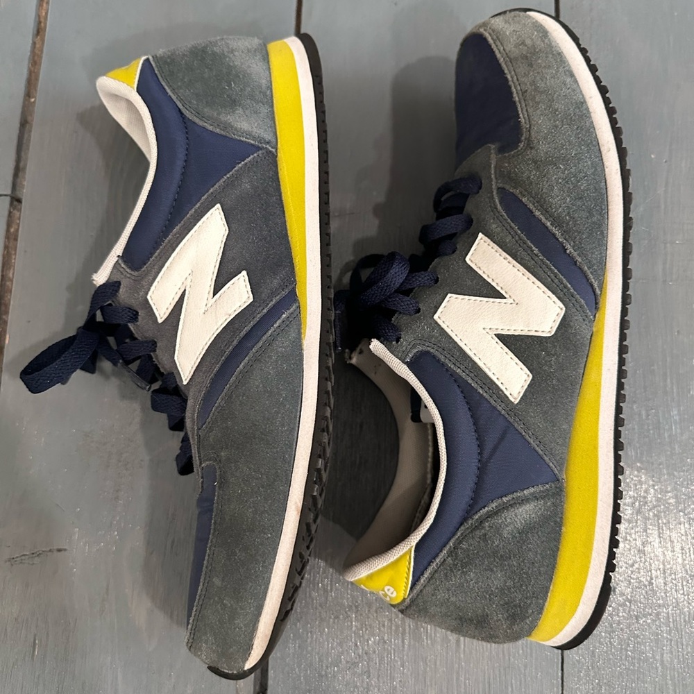 Blue and Yellow Sneakers with Bold Logo